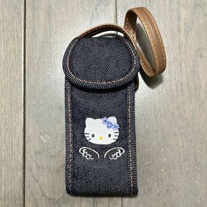 NWOT Y2K Vintage 2003 Hello Kitty Angel Denim Cell Phone Holder